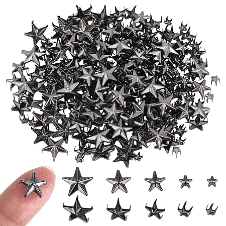 300Pcs 5 Styles Iron Studs Rivets IFIN-HY0001-13-1
