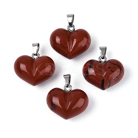Natural Red Jasper Chunky Pendants G-T143-19I-1