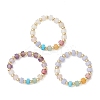 3Pcs Gemstone Disc Bead with Brass Finger Rings RJEW-JR00985-02-2