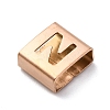 Ion Plating(IP) 304 Stainless Steel Square Slide Charms STAS-L132-19N-RG-2
