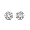 Flower Brass Micro Pave Clear Cubic Zirconia Stud Earrings FS-WGDAB53-02-3