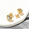 Ion Plating(IP) 304 Stainless Steel Flat Round Stud Earrings EJEW-C099-16C-3