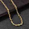 4.5MM 304 Stainless Steel Coffee Bean Link Chain Necklaces for Women NJEW-B134-06B-G-2