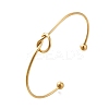 Ion Plating(IP) 304 Stainless Steel Knot Cuff Bangles for Women BJEW-M233-04G-7