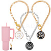 Flat Round with Letter Alloy Enamel Wine Glass Charms AJEW-AB00184-07-1