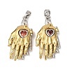 Brass Pave Cubic Zirconia Pendants LS-KK-G543-02G-01-1