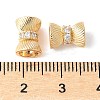 Brass Micro Pave Clear Cubic Zirconia Beads KK-A253-12G-2