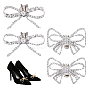 4Pcs 2 Styles Bowknot Alloy Crystal Rhinestone Shoe Decorations FIND-HS0002-07P-1