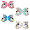 4 Pairs 4 Colors Platinum Alloy Enamel Waist Tighteners AJEW-TA0002-66-1