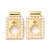 Rack Plating Brass & Acrylic Pearl Pendants KK-G488-05A-G-1