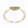 Brass Micro Pave Cubic Zirconia Cuff Rings RJEW-S045-061-NR-3
