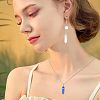 10Pcs 10 Colors Bullet Glass Pointed Pendants GLAA-FH0001-49-6
