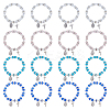9Pcs 4 Styles Alloy Oval & Cross with Jesus Charm Bracelets BJEW-GO0001-35-1