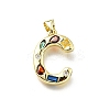 Brass Micro Pave Clear Cubic Zirconia Pendants KK-G521-01G-C-01-1