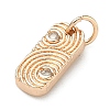 Five Elements Theme Brass Micro Pave Clear Cubic Zirconia Charms KK-F934-02C-G-2