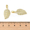 Brass Micro Pave Clear Cubic Zirconia Charms KK-A290-01B-G-3