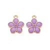 Light Gold Plated Alloy Enamel Pendants ENAM-R136-17G-1