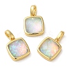 Rack Plating Brass with Synthetic Opal Pendants KK-S370-07G-02-1