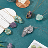 304 Stainless Steel Crystal Stone Cage Pendant Necklaces NJEW-PH01546-5