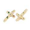Brass Pave Colorful Cubic Zirconia Cross Links KK-G544-21G-2