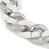304 Stainless Steel Ceramics Cuban Link Chain Bracelets for Men BJEW-B102-02P-01-2