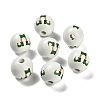 St. Patrick's Day Series Printed Schima Wood European Beads WOOD-V002-01D-1