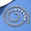 304 Stainless Steel Cuban Link Chain Rhombus Link Chain Necklaces for Men Women NJEW-G186-01P-02-1