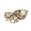 Heart-shape Leaf Zinc Alloy Rhinestones Brooches LS-JEWB-R055-04AG-01-2