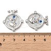 Brass Micro Pave Clear Cubic Zirconia Pendants KK-G481-07P-3