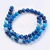 Round Dyed Natural Striped Agate/Banded Agate Beads Strands X-G-G582-8mm-10-2