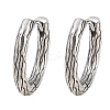 316 Surgical Stainless Textured Hoop Earrings EJEW-C160-10A-AS-2