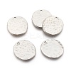 Alloy Blank Flat Round Hammered Pendants PALLOY-M031-07P-NF-1