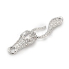 Brass Micro Pave Clear Cubic Zirconia S-Hook Clasps KK-G526-13P-2