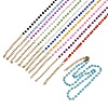12Pcs 12 Colors 304 Stainless Steel with Glass Faceted Rondelle Bead Handmade Link Chain Birth Stone Necklaces for Women NJEW-G195-01G-1