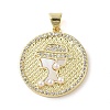 Brass Micro Pave Clear Cubic Zirconia Pendants KK-Q813-11A-G-1