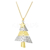 Alloy Christmas Tree Pendant Box Chain Necklaces for Women LS-NJEW-F359-01-1