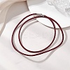 3MM Punk Rock Round Braided Leather Cord Necklaces NJEW-JN05861-01-1