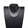 Aluminum Curb Chain Necklaces NJEW-JN02800-5