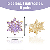 5 Pairs 5 Colors 3D Flower Cubic Zirconia Stud Earrings EJEW-FI0001-76-2