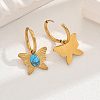 201 Stainless Steel Butterfly Hoop Earrings RW8851-4