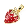 Brass Micro Pave Cubic Zirconia Enamel Pendants KK-L231-20G-2