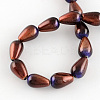 Teardrop Spray Painted Glass Beads Strands LS-DGLA-R042-21-2