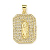 Virgin Mary Theme Rack Plating Brass Micro Pave Clear Cubic Zirconia Pendants KK-Z067-06G-03-1