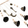 Iron Bell & Alloy Key/Sun/Moon Charm Hanging Ornaments HJEW-JM03431-4