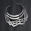 Iron Geometric Multi-Layer Cuff Statement Necklaces for Women WG85588-02-1
