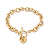 Golden 304 Stainless Steel Charm Bracelets NJEW-K284-01G-E-4