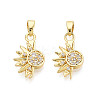 Brass Micro Pave Clear Cubic Zirconia Charms KK-N259-17G-1