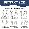 60Pcs 6 Styles 304 Stainless Steel Snap on Bails STAS-YW0002-83-2