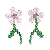Imitation Austrian Crystal Flower of Life Dangle Stud Earrings X1-EJEW-TA00029-01-3