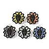 Halloween Gothic Glass Seed Beaded & Synthetic Turquoise Pendants PALLOY-MZ01428-1